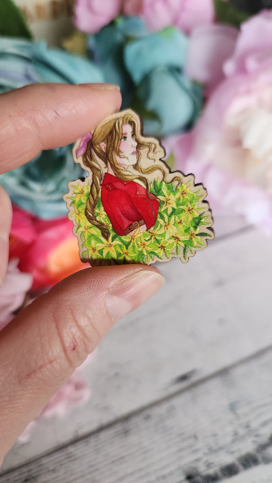 Aerith Wooden Pin