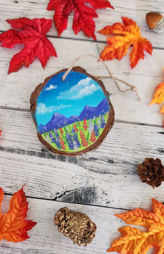 Lupine Fields Wooden Ornament