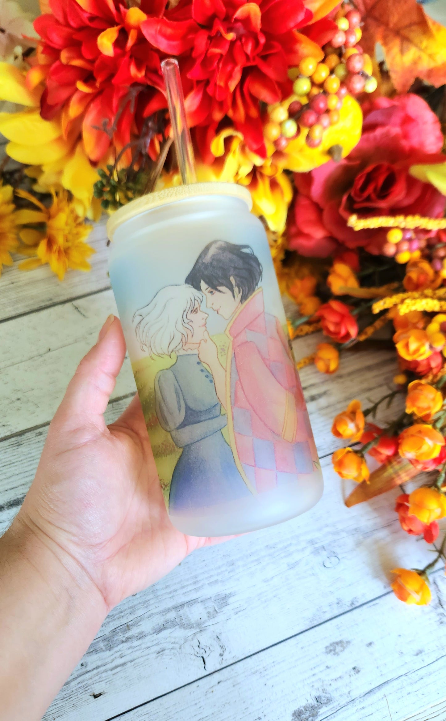 Howl and Sophie Glass Coffee Tumbler