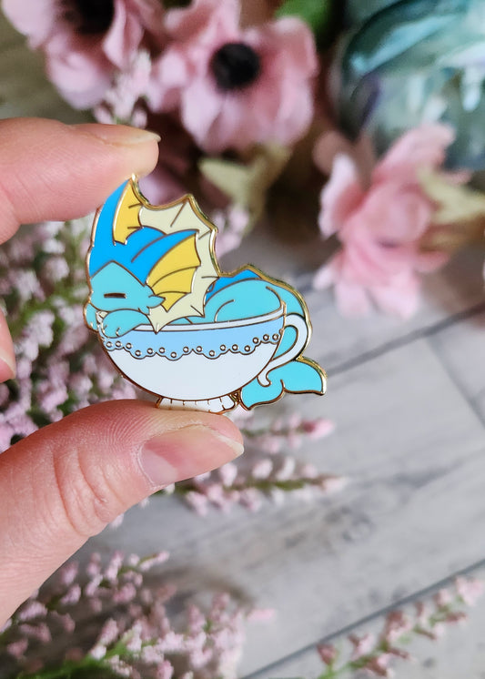 Teacup Water Fox Enamel Pin