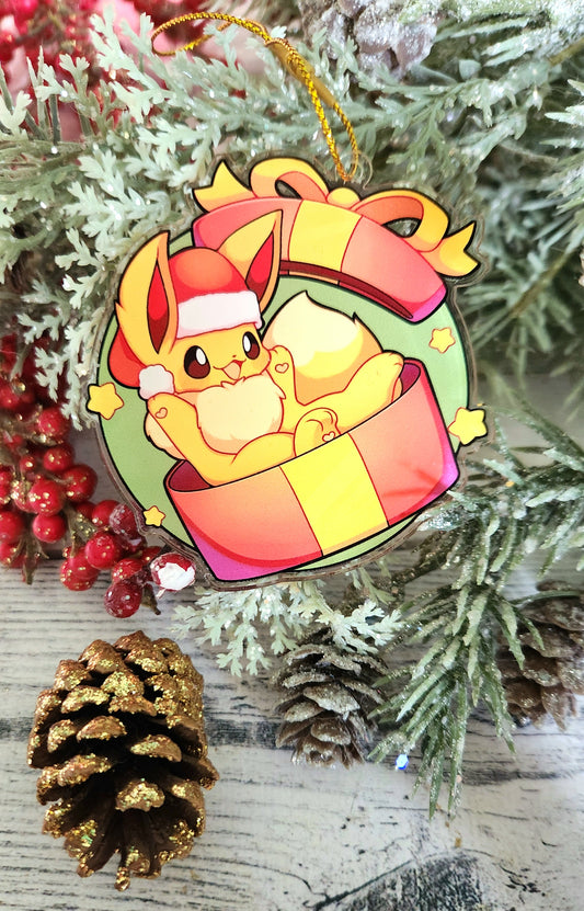 Holiday Eevee Acrylic Ornament