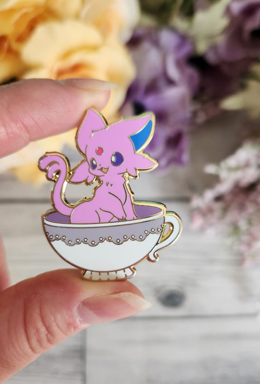 Teacup Psychic Fox Enamel Pin