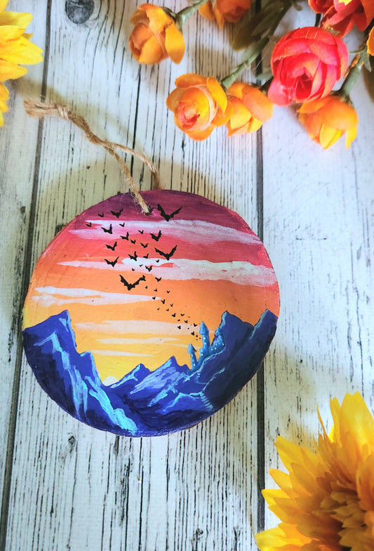 Haunted Castle Wooden Ornament