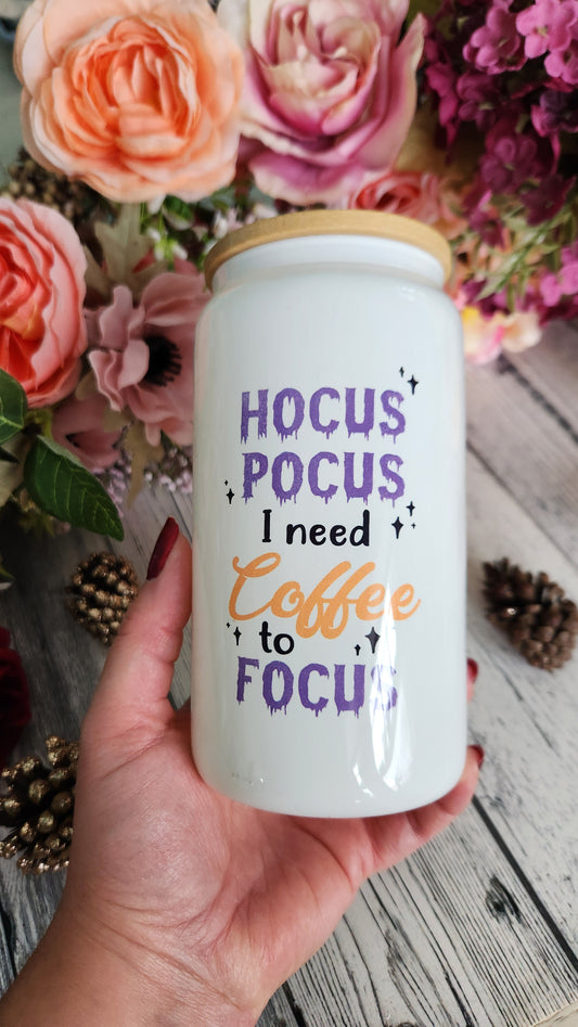 I Need Coffee to Focus Glass Tumbler