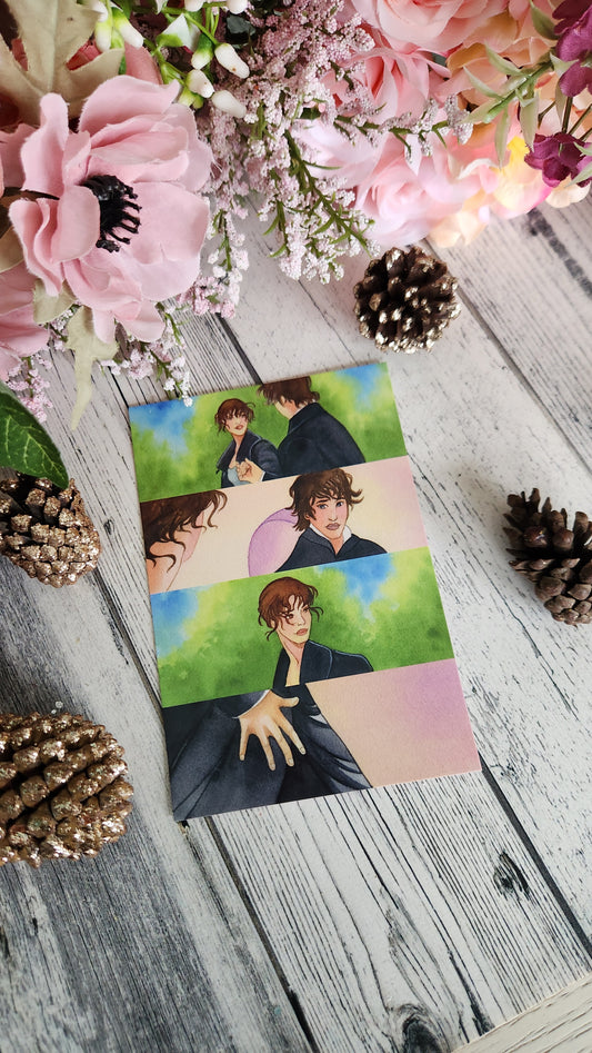 Hand Scene Watercolor 4x6 Art Print