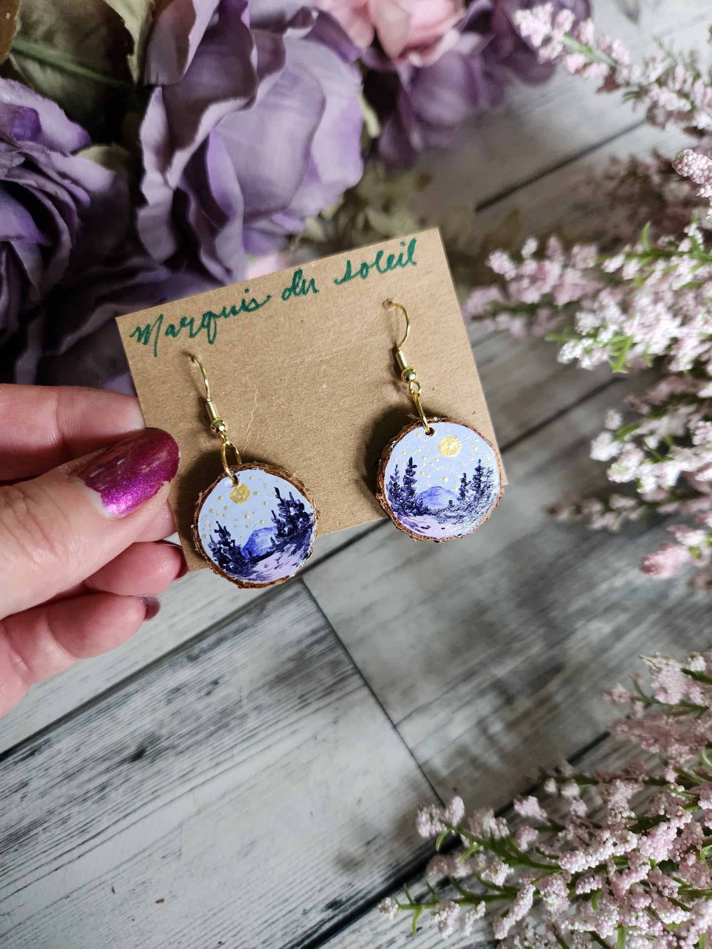 Purple Forest Earrings