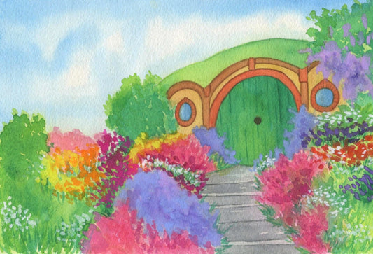 Halfling House 8x10 Watercolor Art Print