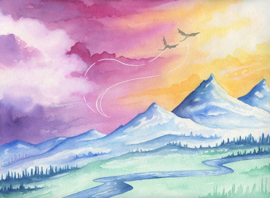 Dragonflight Watercolor Art Print
