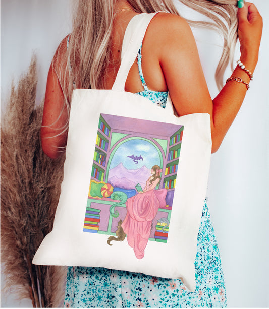 Daydreaming Fantasy Bookish Tote Bag