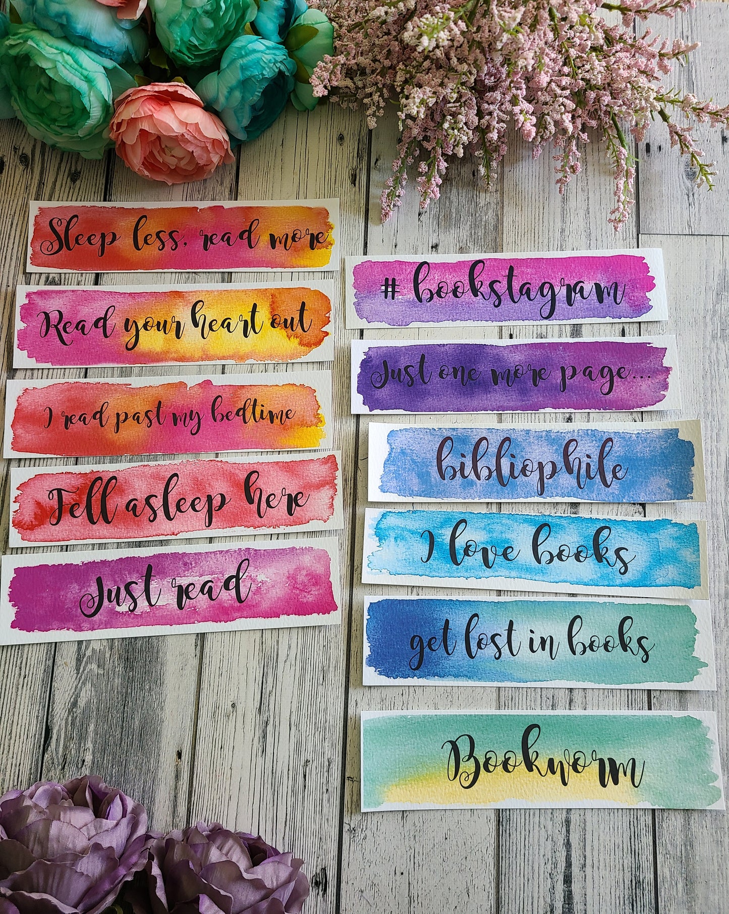 Book Reader Watercolor Quote Bookmark