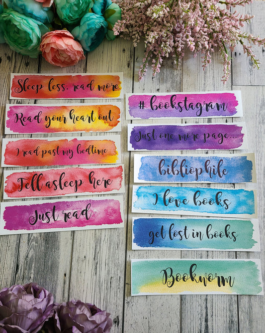 Book Reader Watercolor Quote Bookmark