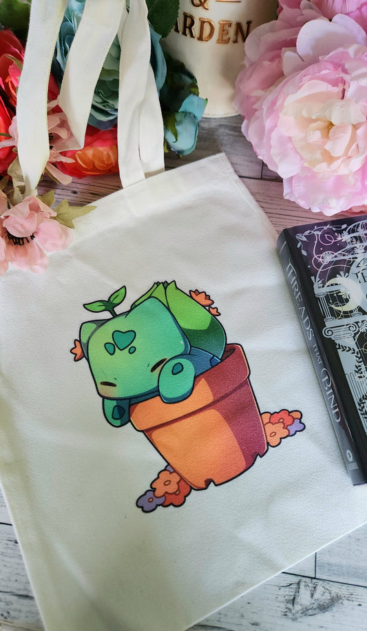 Succulent Frog Tote Bag