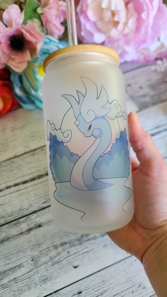 Elegant Dragon Glass Coffee Tumbler