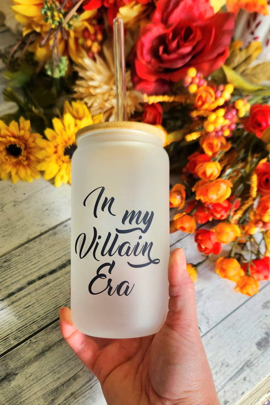 In My Villain Era Glass Coffee Tumbler