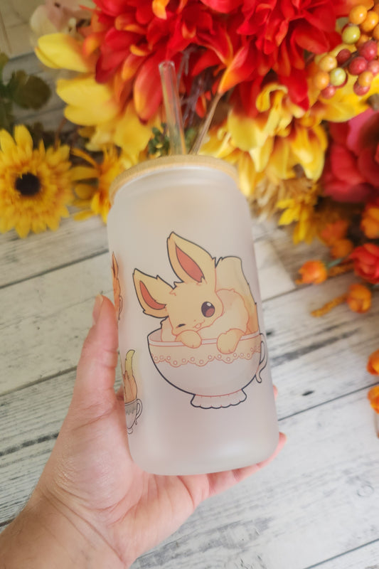 Eeveelution Fox Glass Coffee Tumbler