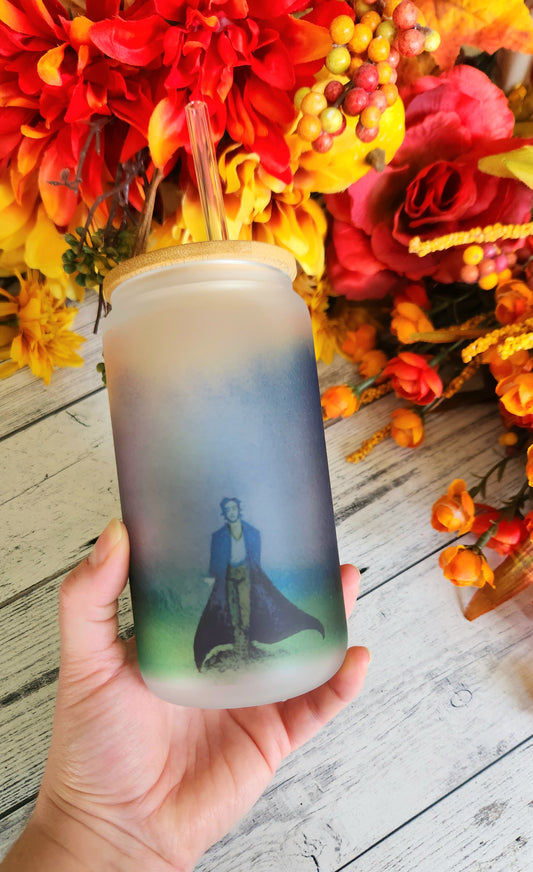 Romance Hero Glass Coffee Tumbler