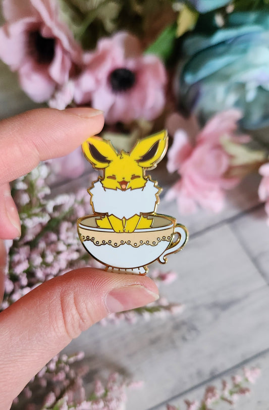 Teacup Electric Fox Enamel Pin