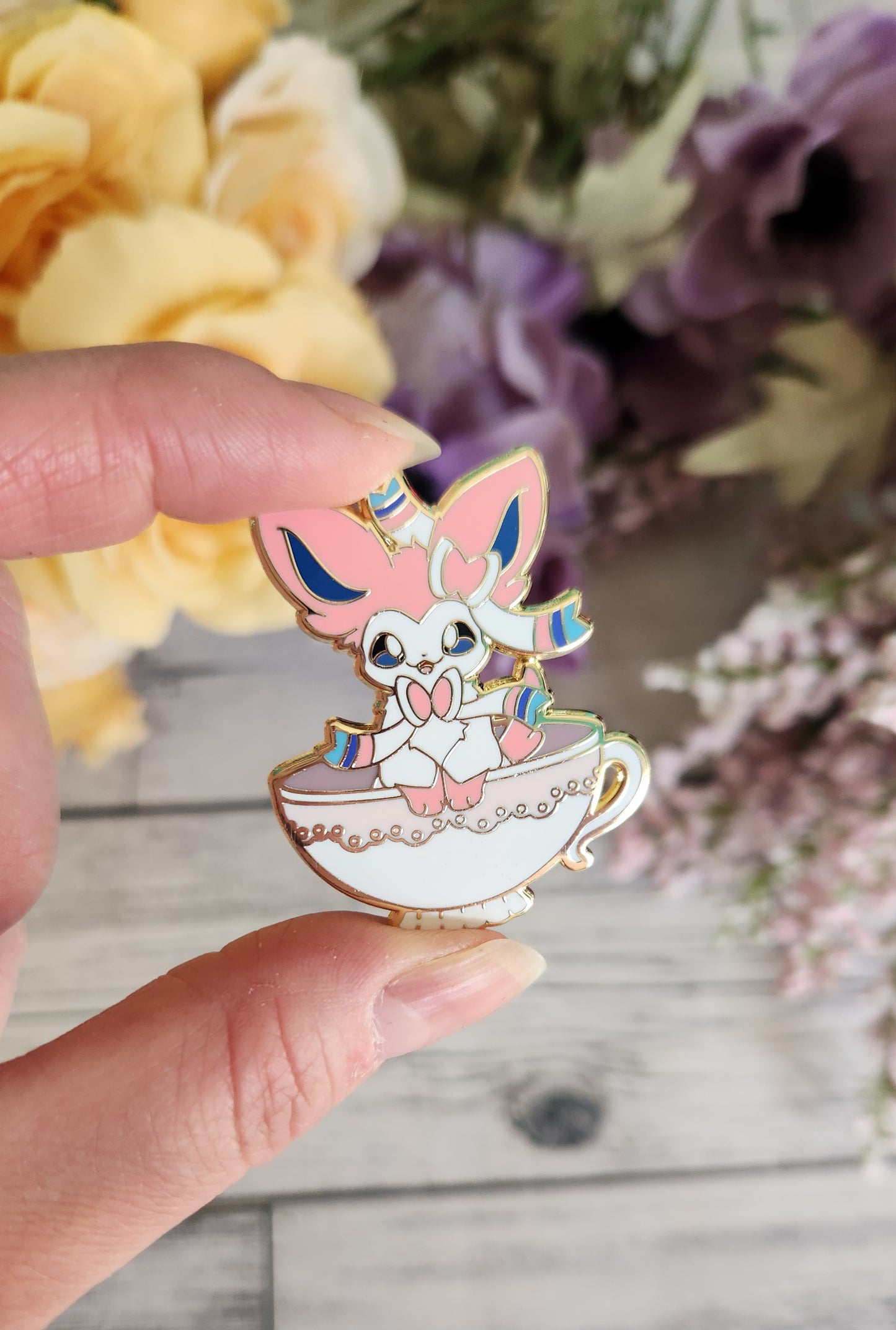 Teacup Fairy Fox Enamel Pin