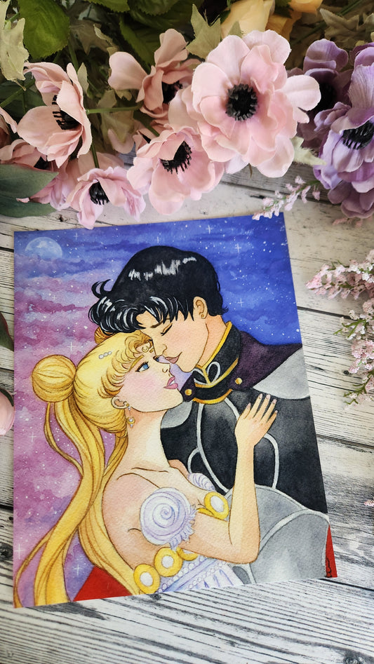 Moon Couple Art Print