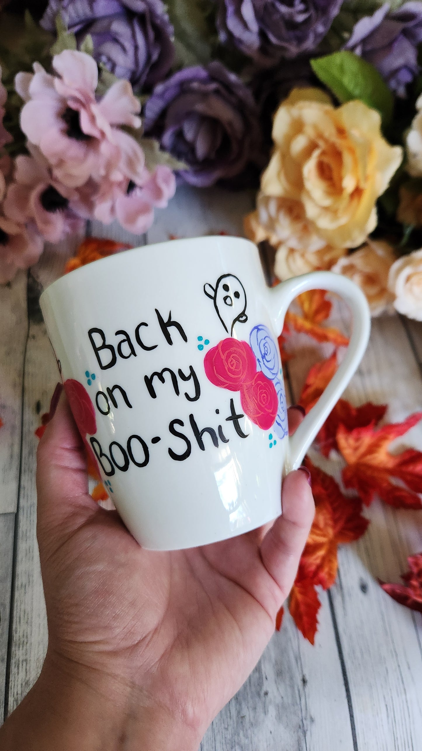 On my Boo Shit Coffee Mug