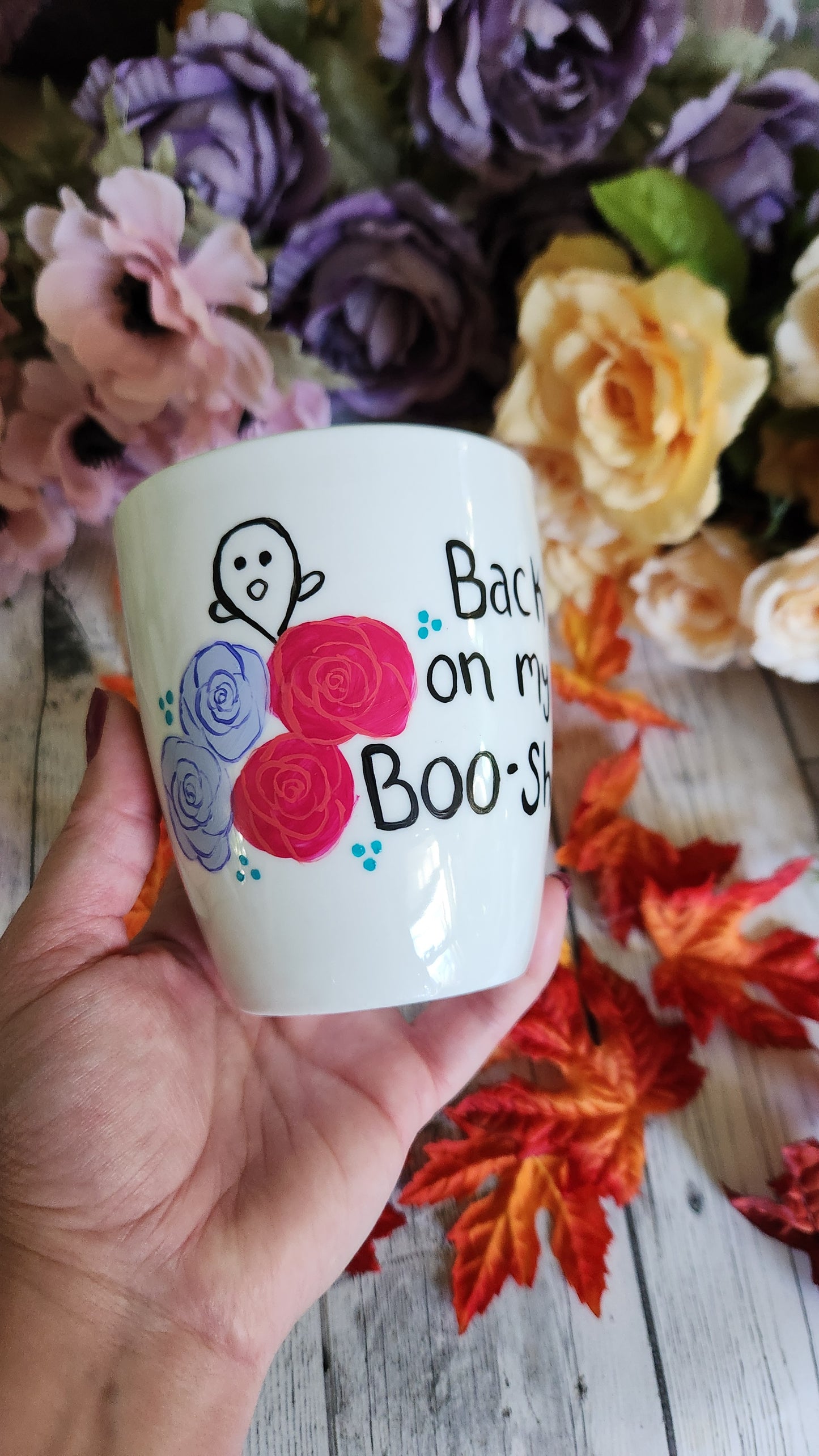 On my Boo Shit Coffee Mug
