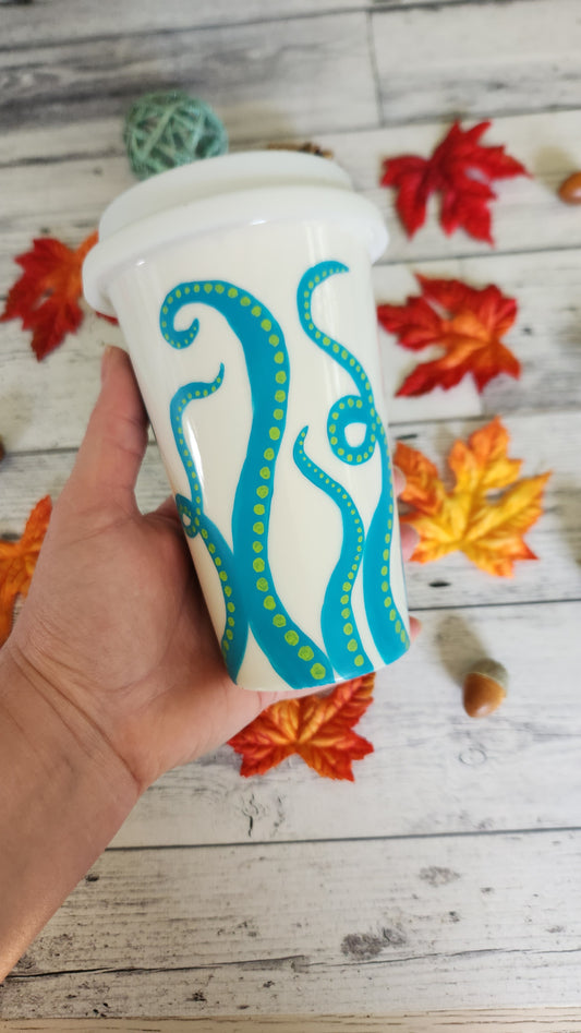 Teal Octopus Travel Mug