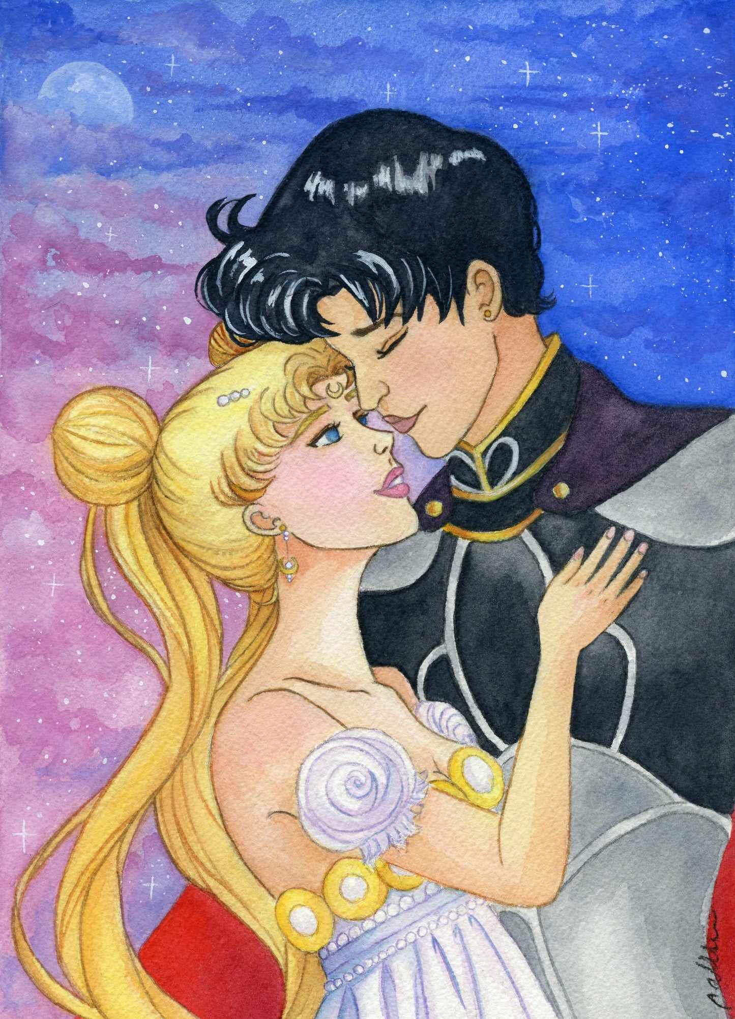 Moon Couple Art Print