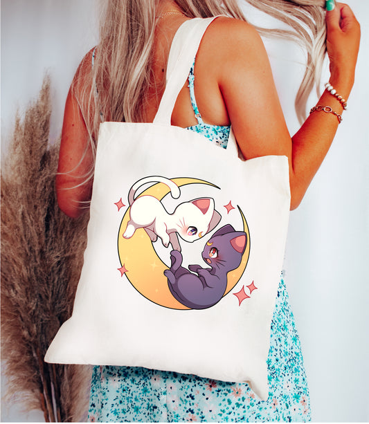 Moon Cats Tote Bag